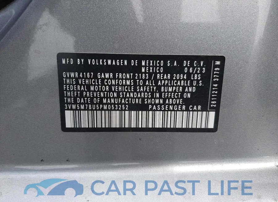 3VW5M7BU5PM053252# 12