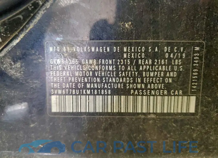 3VW6T7BU1KM181858# 12