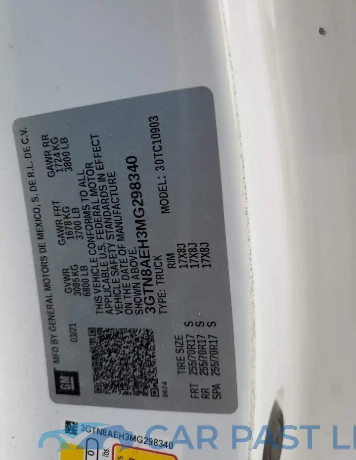 3GTN8AEH3MG298340# 12