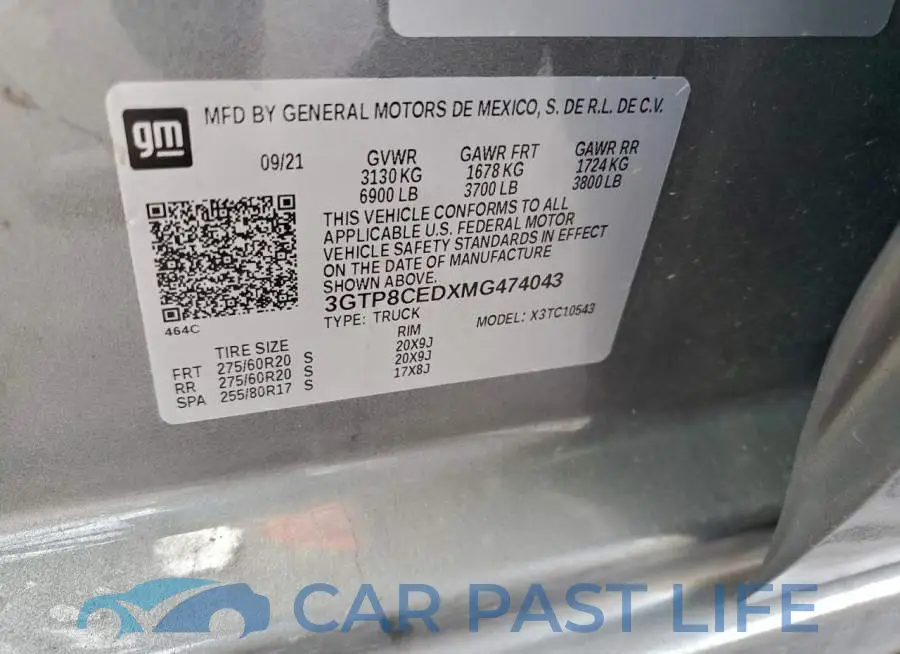 3GTP8CEDXMG474043# 12
