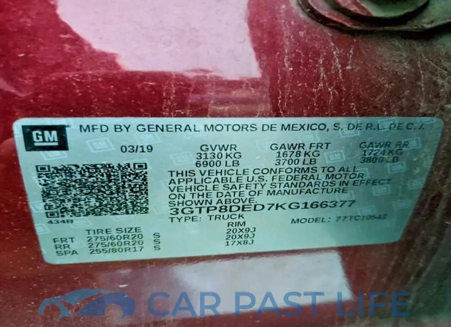 3GTP8DED7KG166377# 12