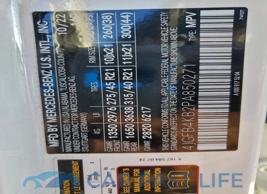 4JGFB4KB2PA850271# 13