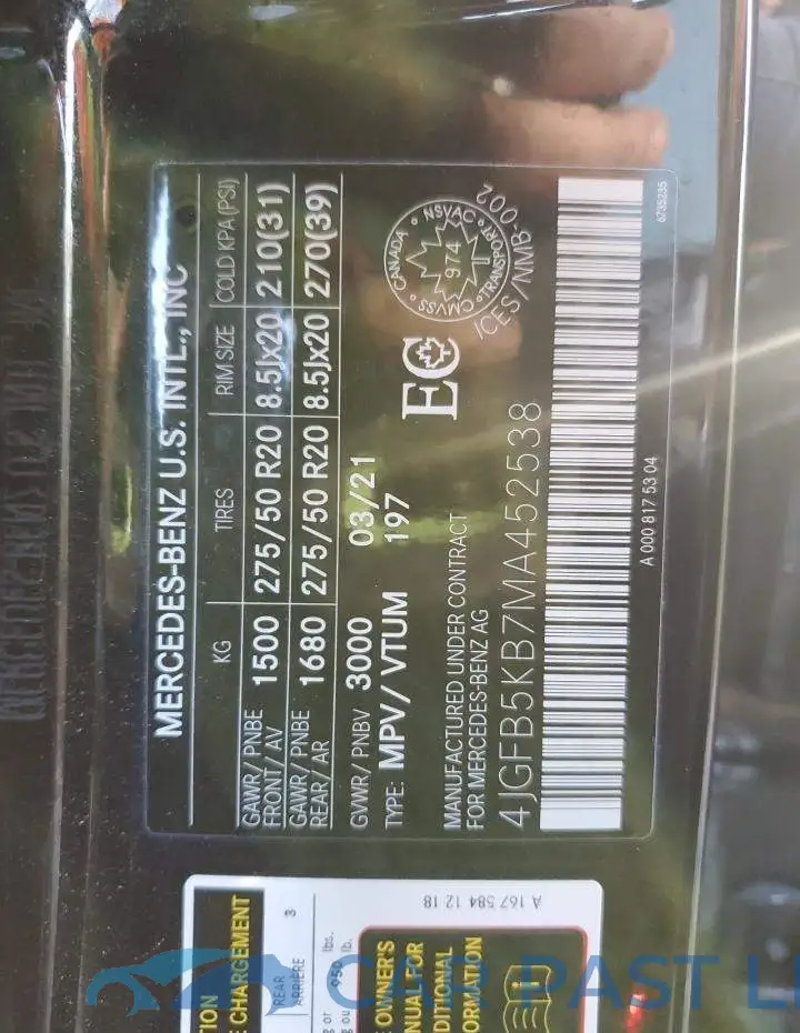 4JGFB5KB7MA452538# 13