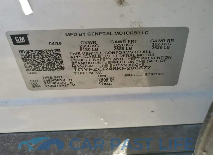 1GYFZCR48KF206877# 12