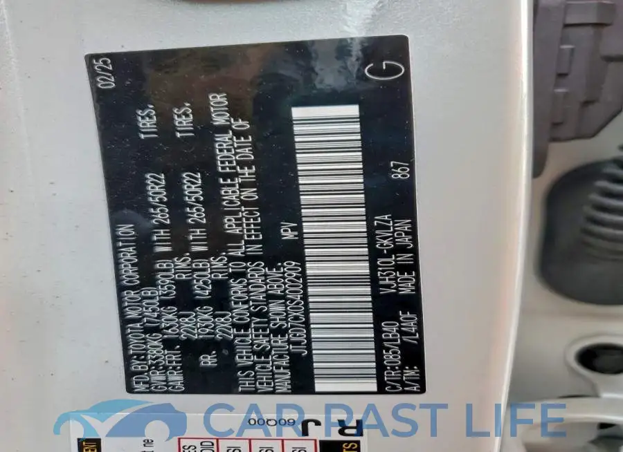JTJGD7CX0S4002909# 13