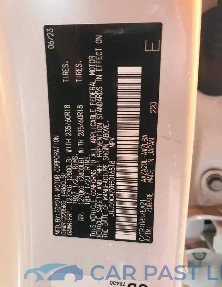 JTJGDCAZXR5016818# 13