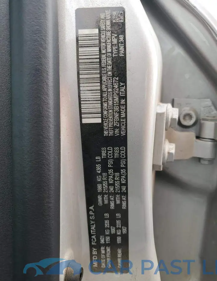 ZFBNF3B15MP924672# 12
