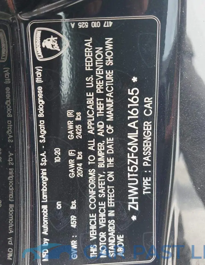ZHWUT5ZF6MLA16165# 12