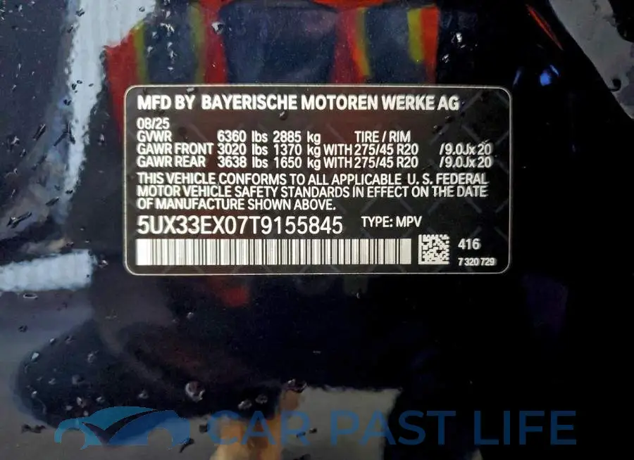 5UX33EX07T9155845# 13