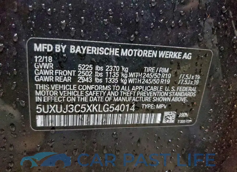 5UXUJ3C5XKLG54014# 13