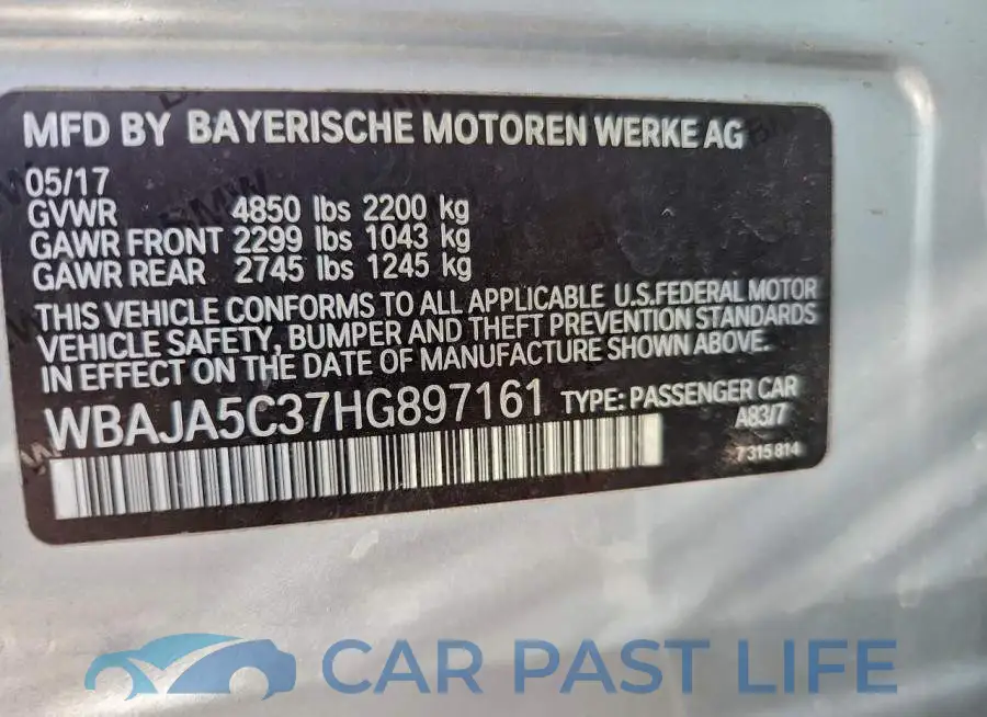 WBAJA5C37HG897161# 12