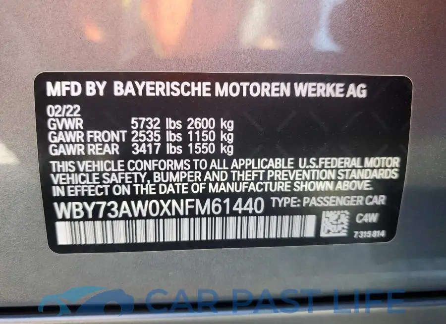 WBY73AW0XNFM61440# 12