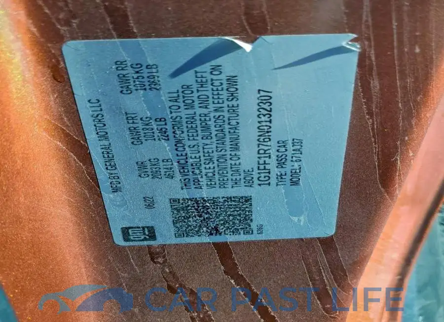 1G1FF1R76N0132307# 12