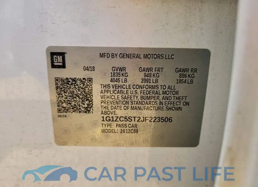 1G1ZC5ST2JF223506# 12