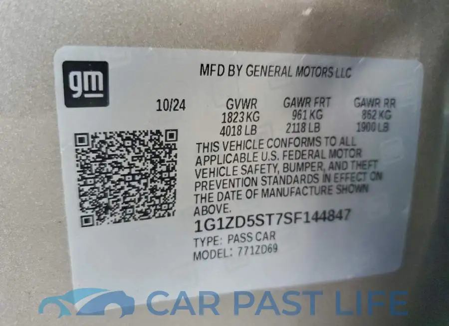 1G1ZD5ST7SF144847# 12