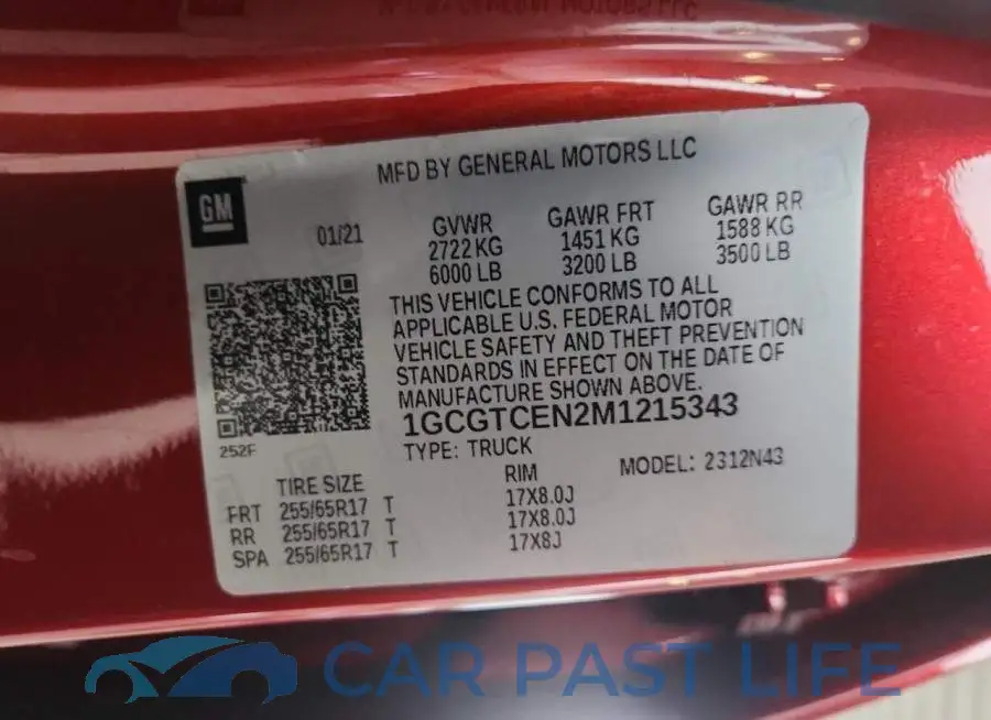 1GCGTCEN2M1215343# 13