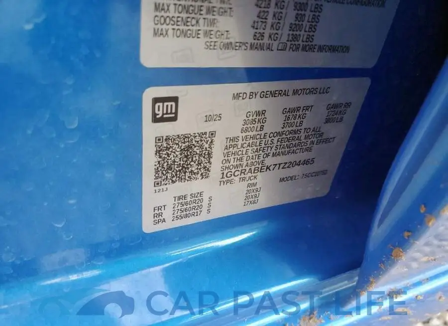 1GCRABEK7TZ204465# 12