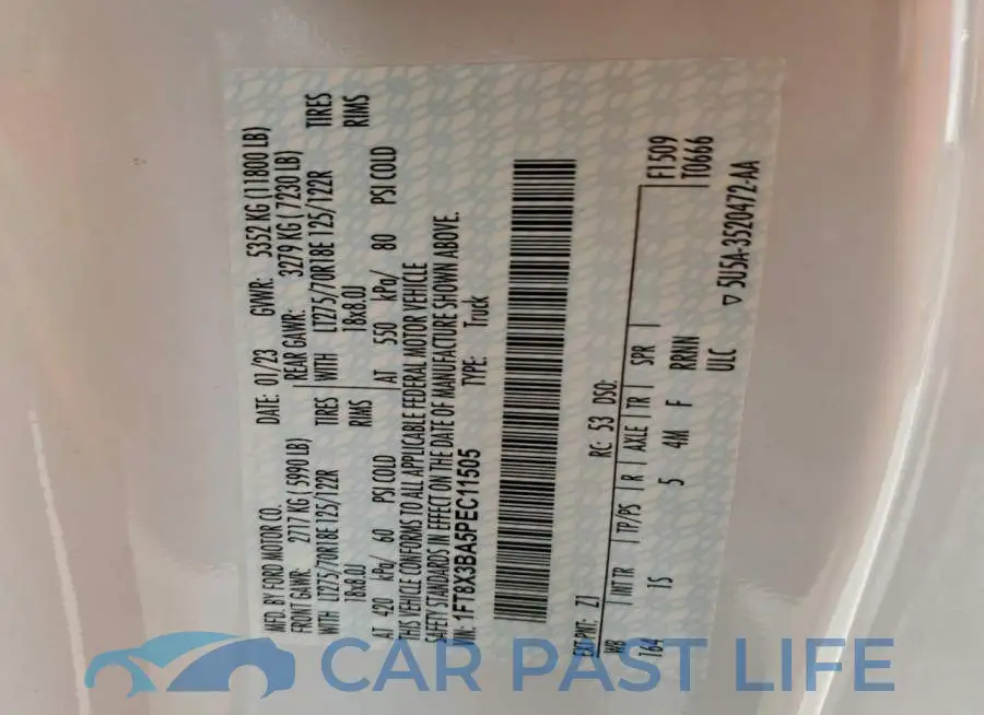 1FT8X3BA5PEC11505# 12