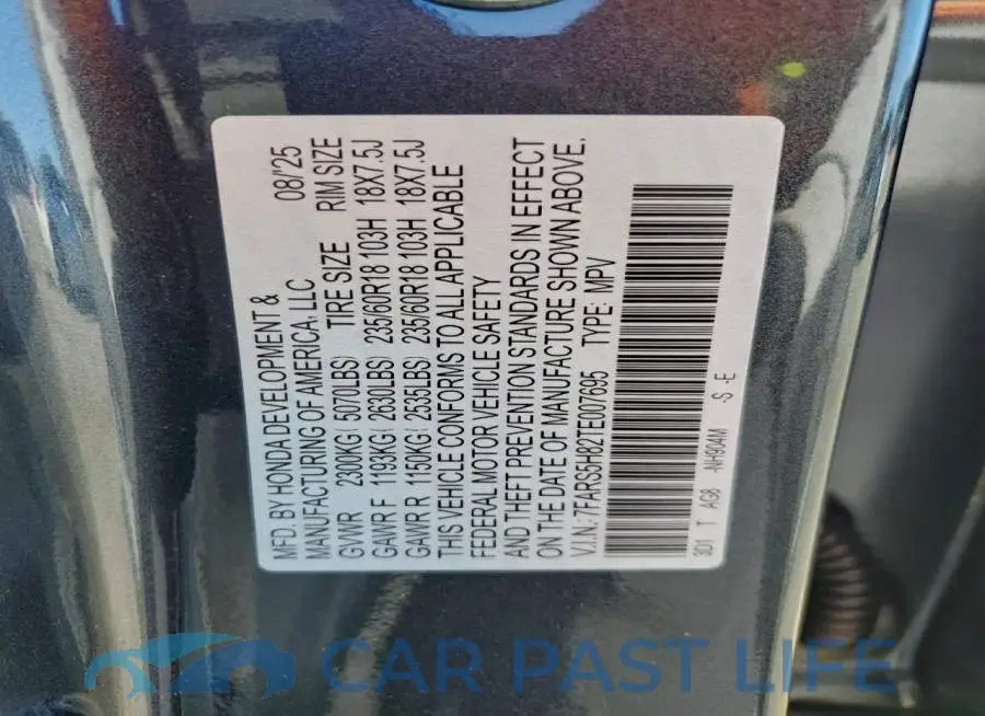 7FARS5H82TE007695# 13