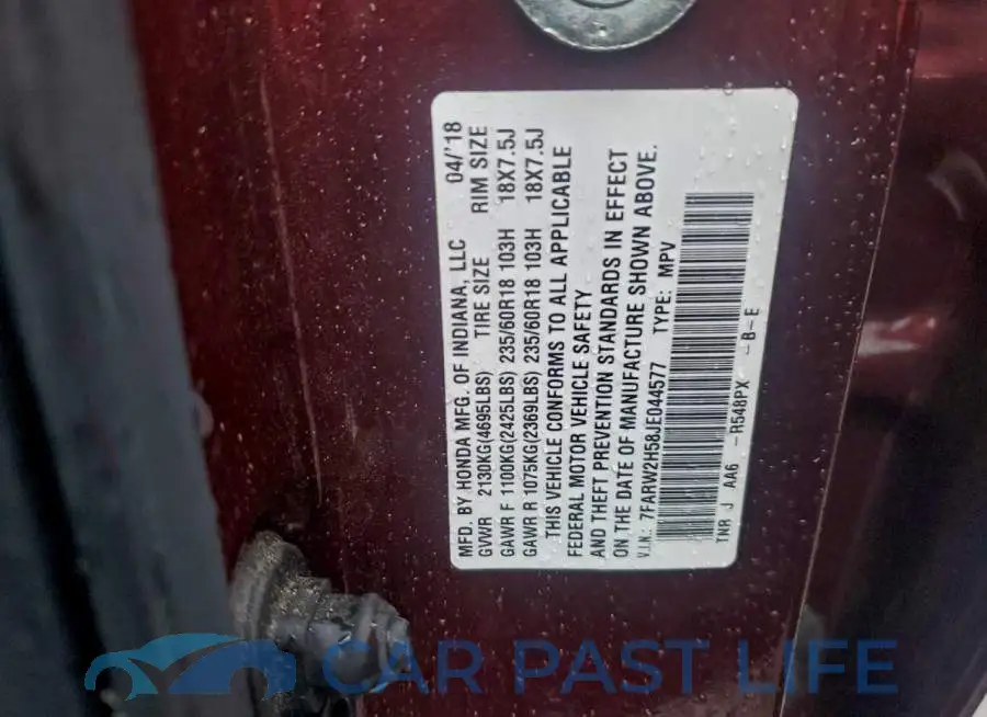 7FARW2H58JE044577# 13