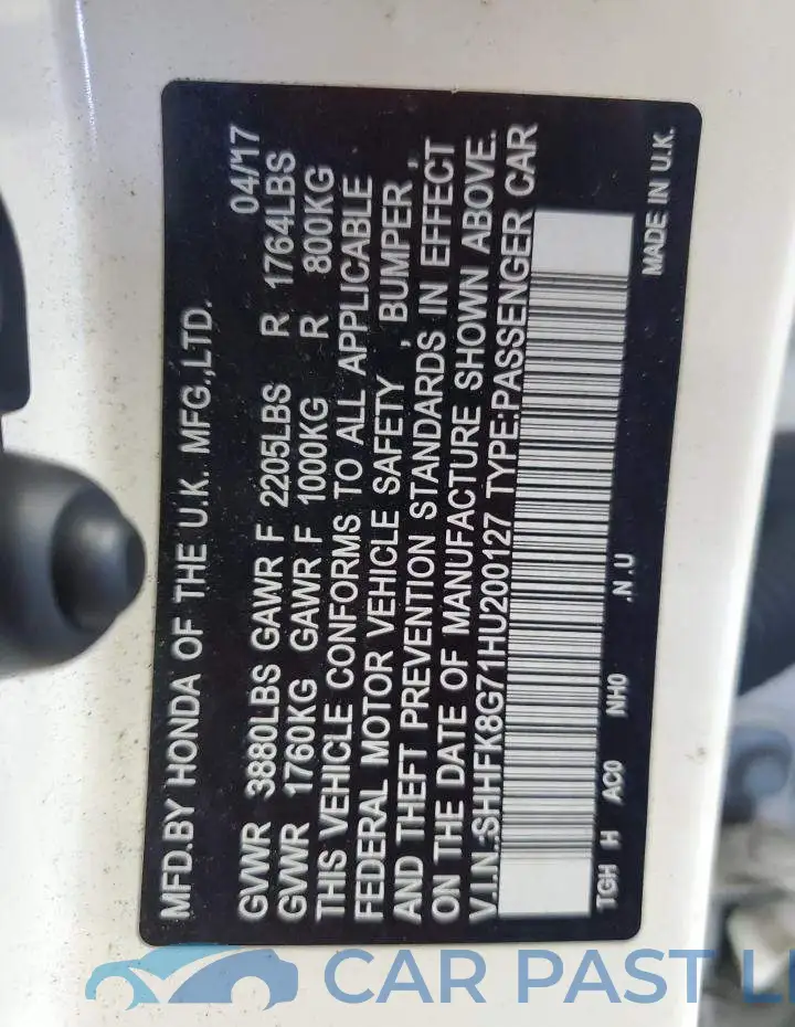 SHHFK8G71HU200127# 12
