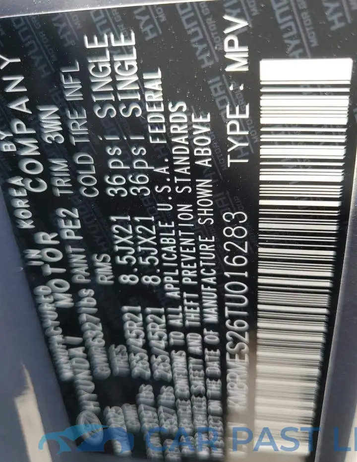 KM8RMES26TU016283# 13