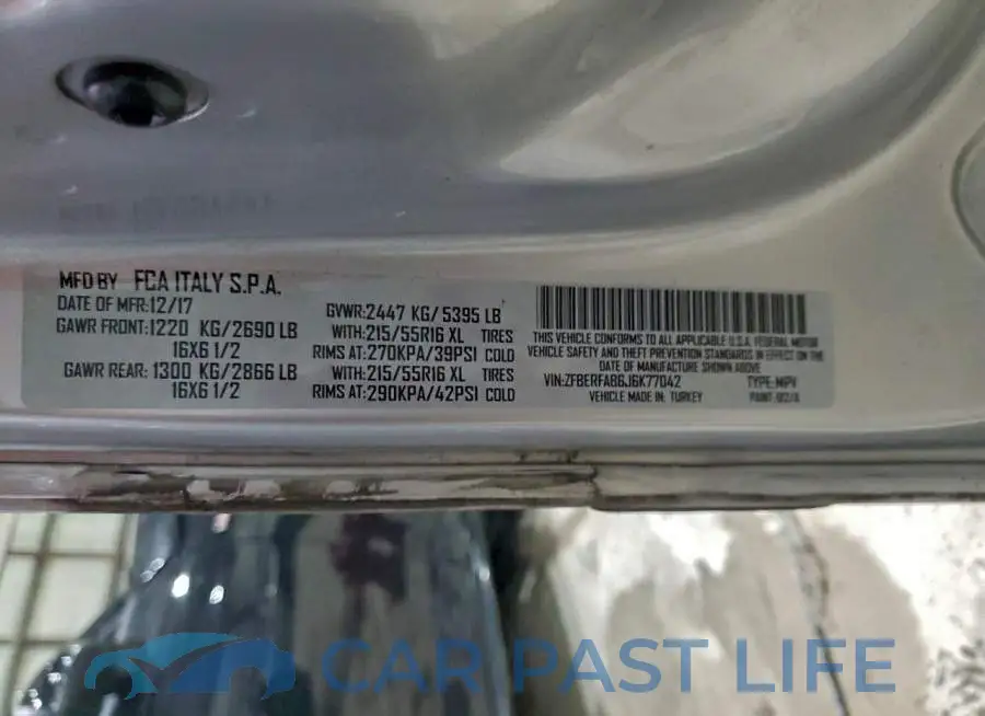 ZFBERFAB6J6K77042# 13