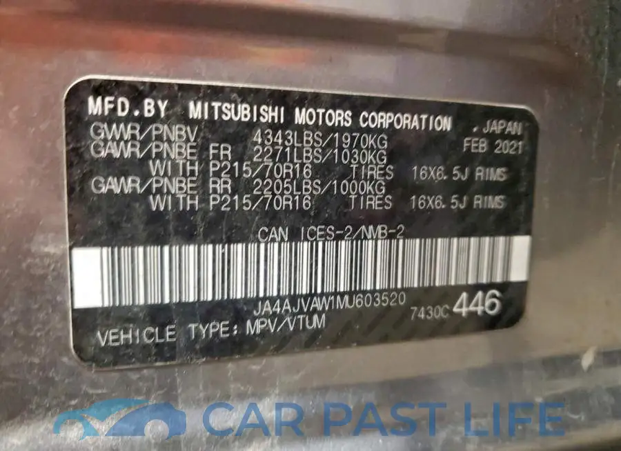 JA4AJVAW1MU603520# 14