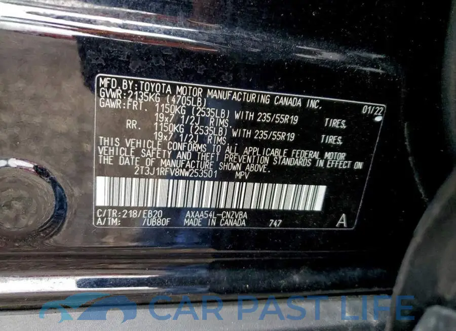 2T3J1RFV8NW253501# 14
