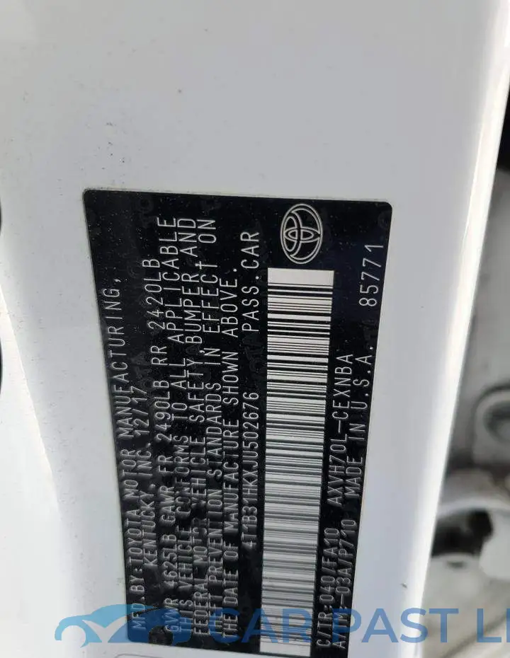 4T1B31HKXJU502676# 13