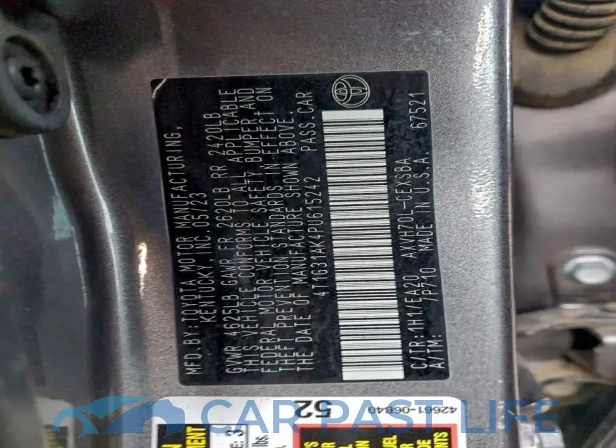 4T1G31AK4PU615242# 12