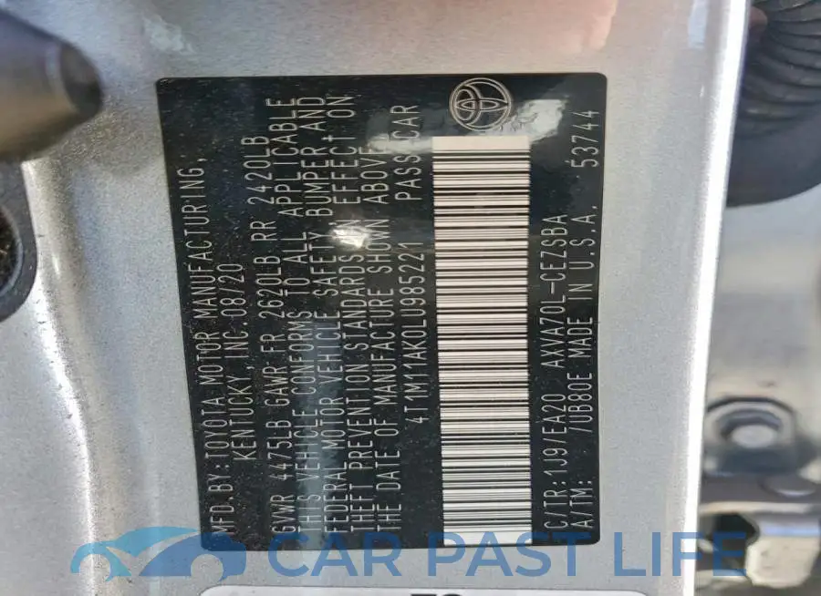 4T1M11AK0LU985221# 12