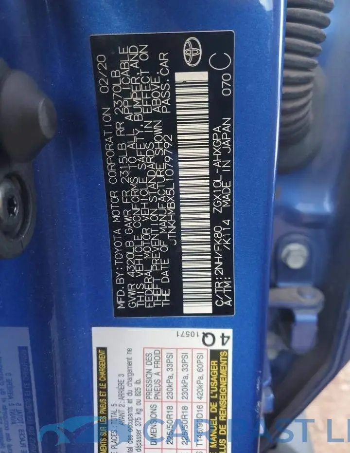 JTNKHMBX5L1079792# 13
