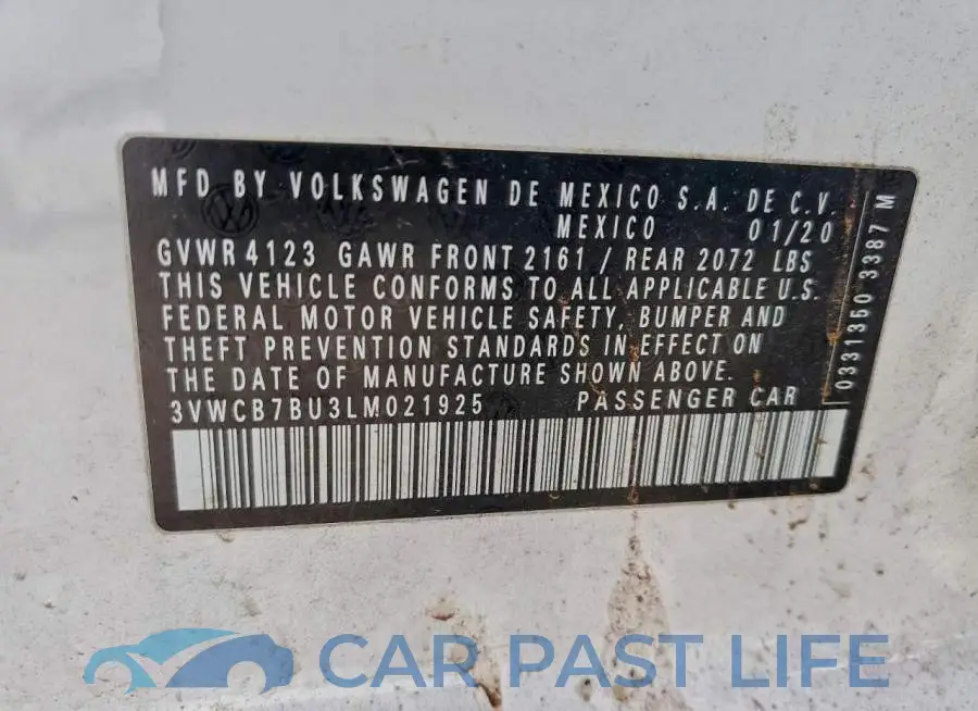 3VWCB7BU3LM021925# 12