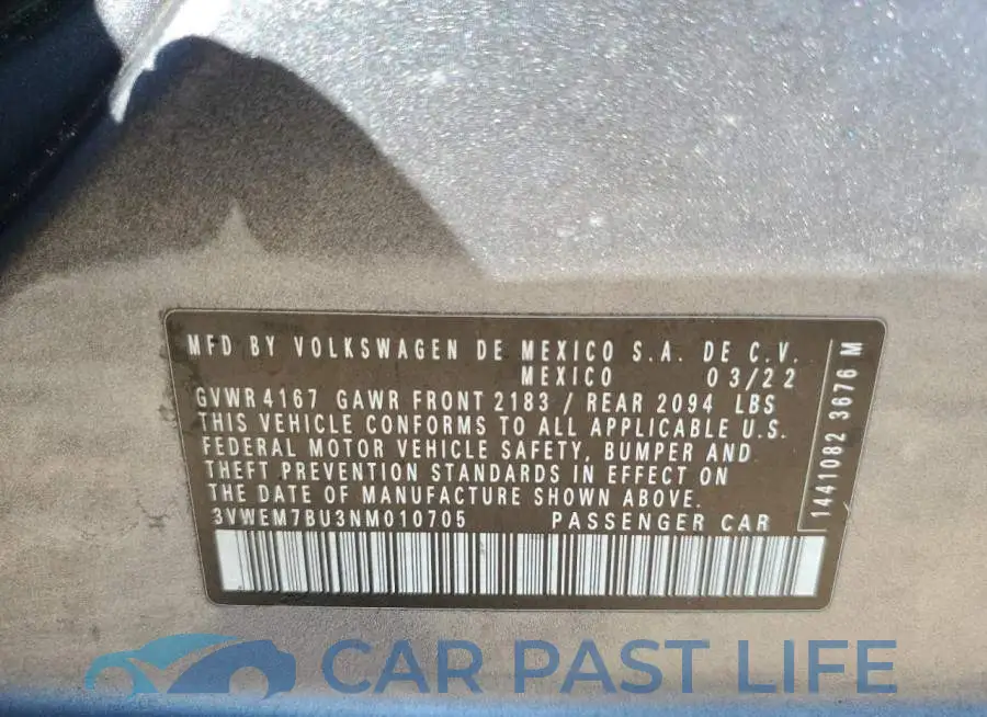 3VWEM7BU3NM010705# 12