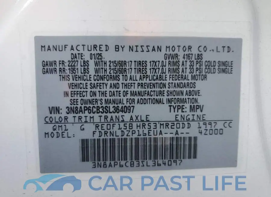 3N8AP6CB3SL364097# 14