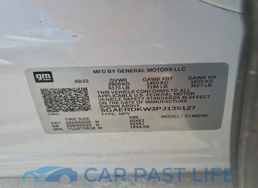 5GAERDKW3PJ135127# 13