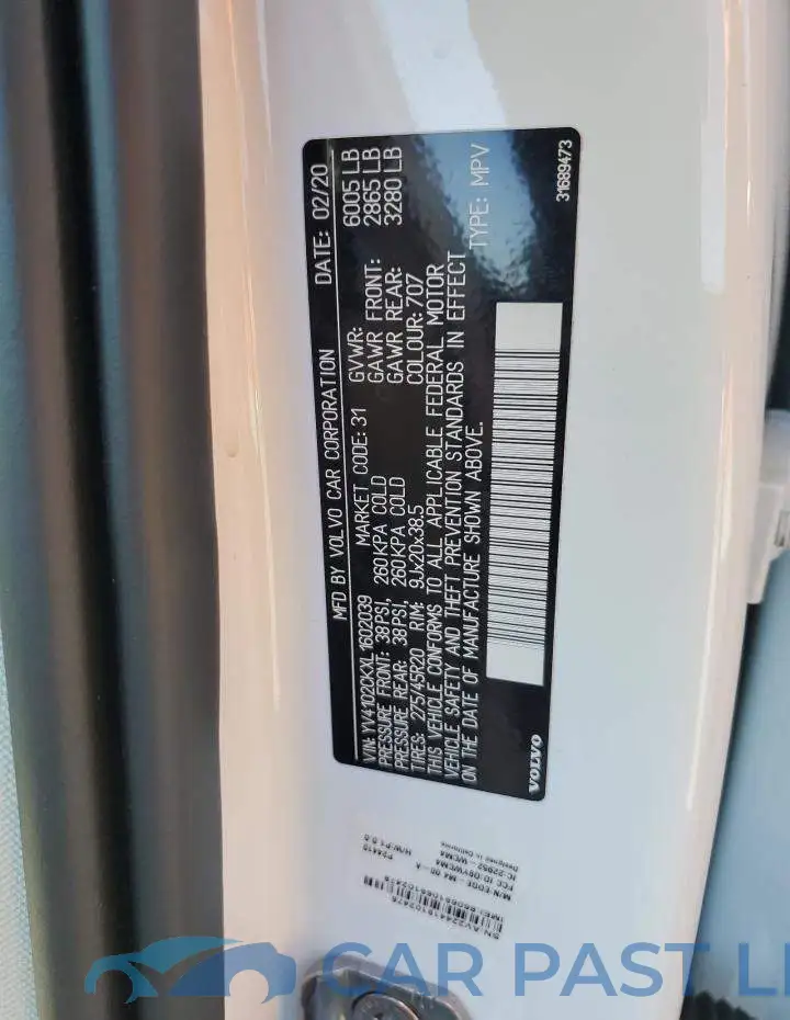 YV4102CKXL1602039# 13
