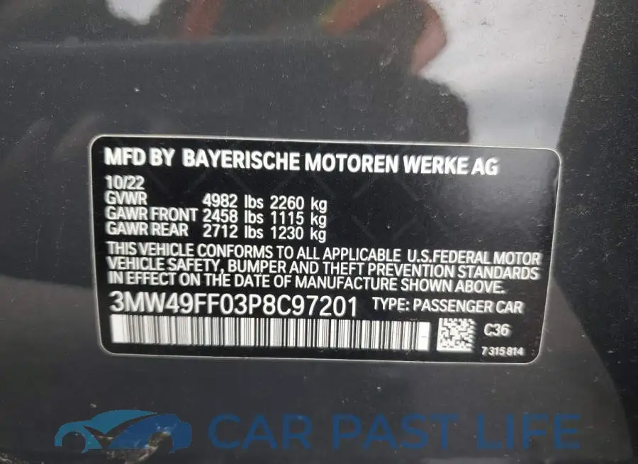 3MW49FF03P8C97201# 12