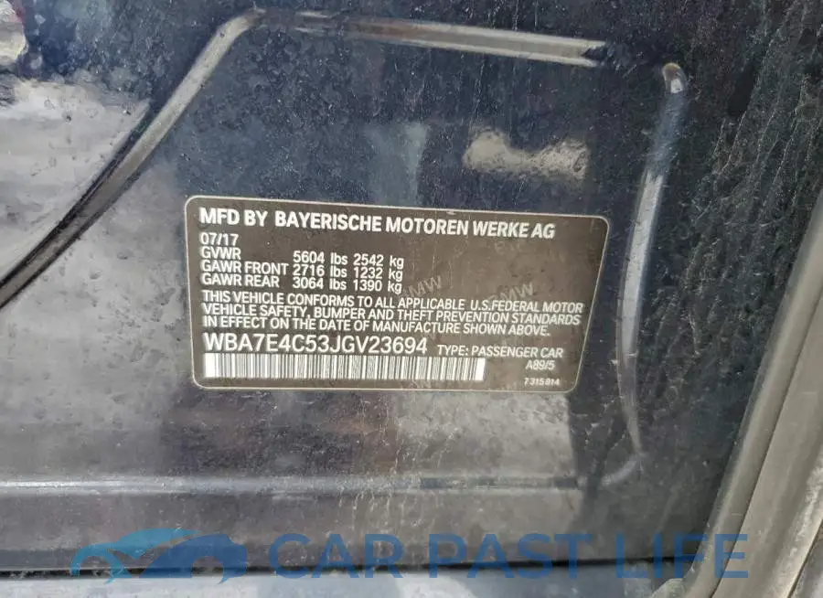 WBA7E4C53JGV23694# 12