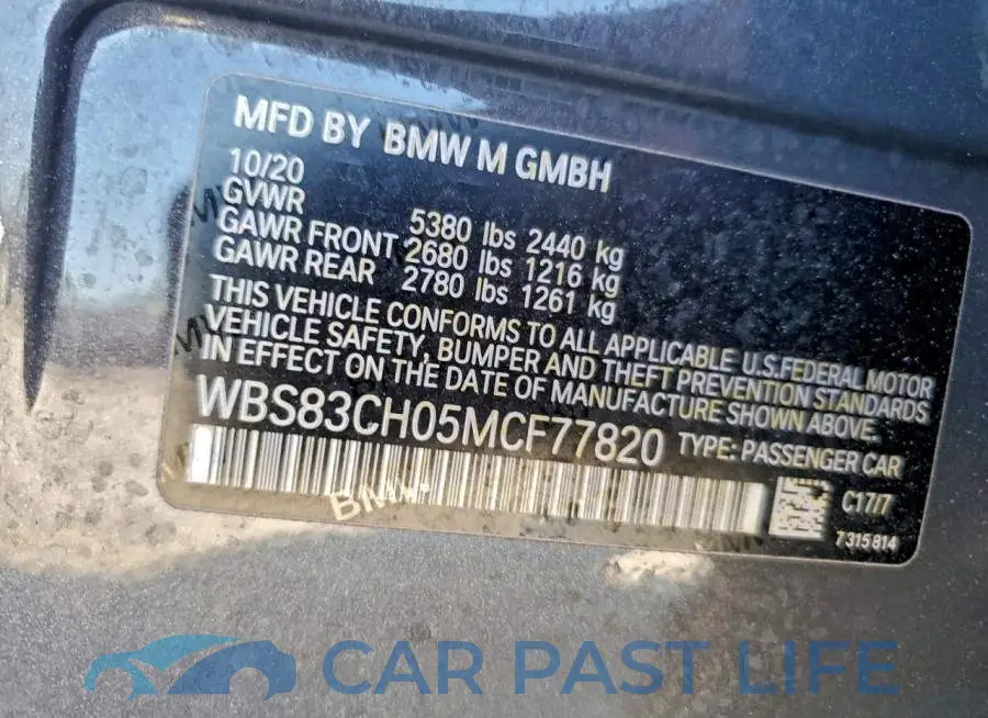 WBS83CH05MCF77820# 12
