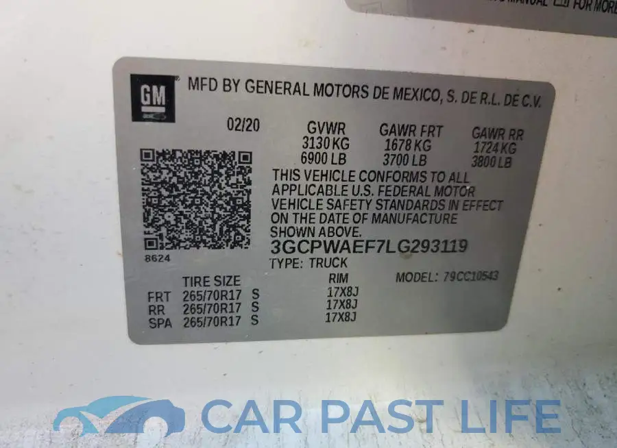3GCPWAEF7LG293119# 12