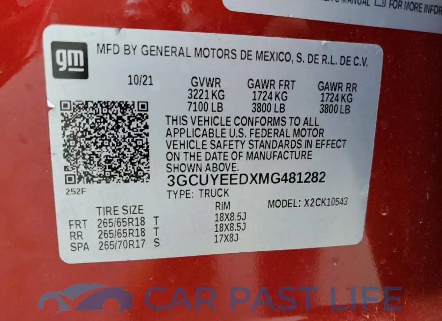3GCUYEEDXMG481282# 13