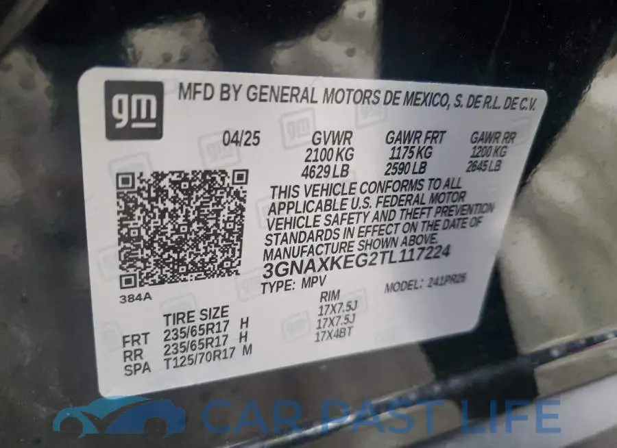 3GNAXKEG2TL117224# 14