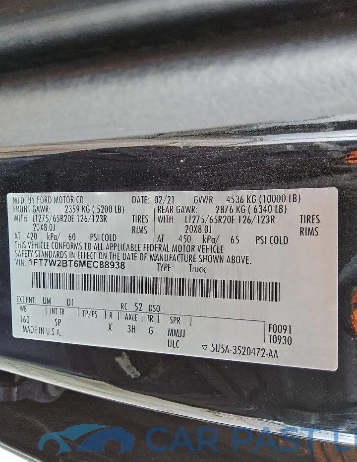 1FT7W2BT6MEC88938# 13