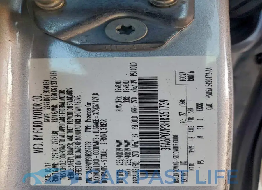 3FA6P0VP3HR351739# 12