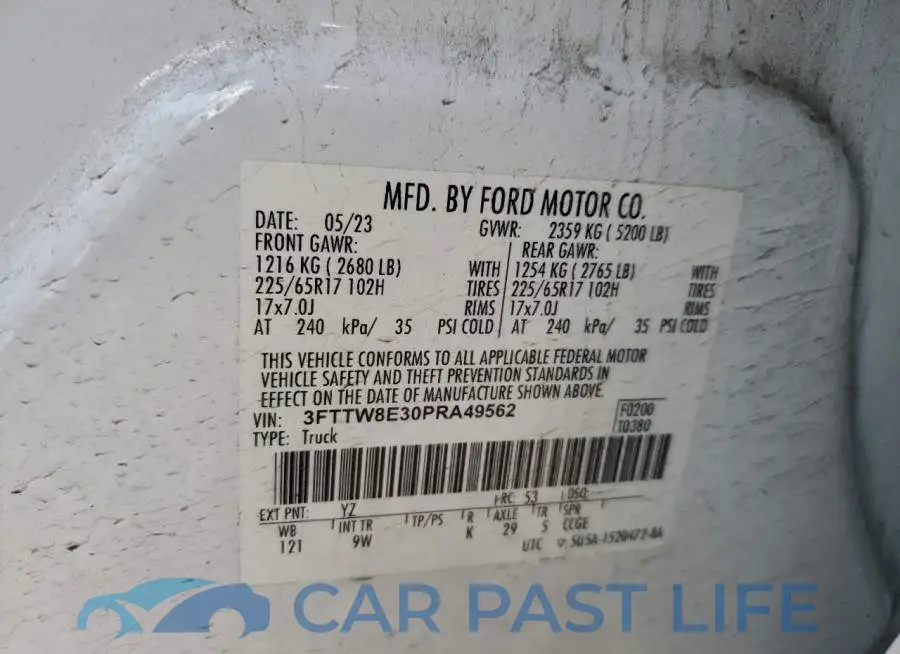 3FTTW8E30PRA49562# 12