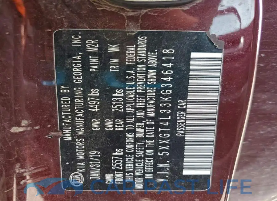 5XXGT4L33KG346418# 12