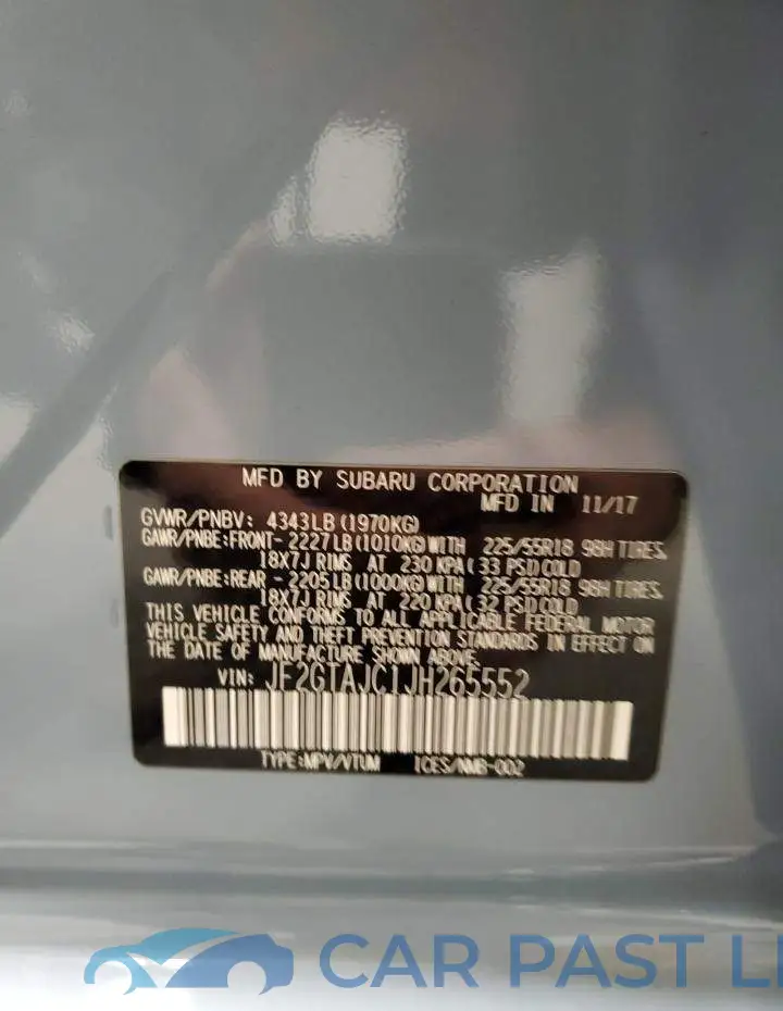 JF2GTAJC1JH265552# 13
