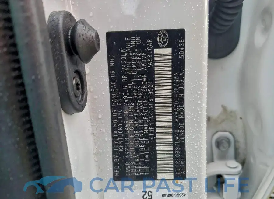 4T1F11AK3NU619524# 13
